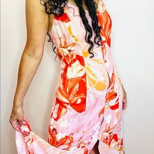 Beautiful pink and orange summer dress